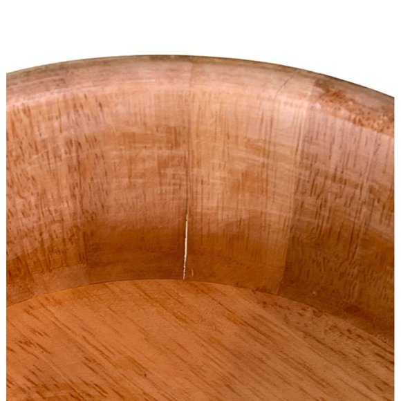 Vintage Teak Wood Salad Bowl Serving Set Made in Thailand 5 pc Set 1960's MCM - Picture 6 of 9